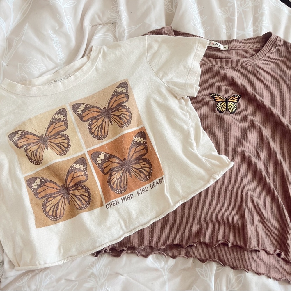 set of 2 🦋butterfly crop tops🦋